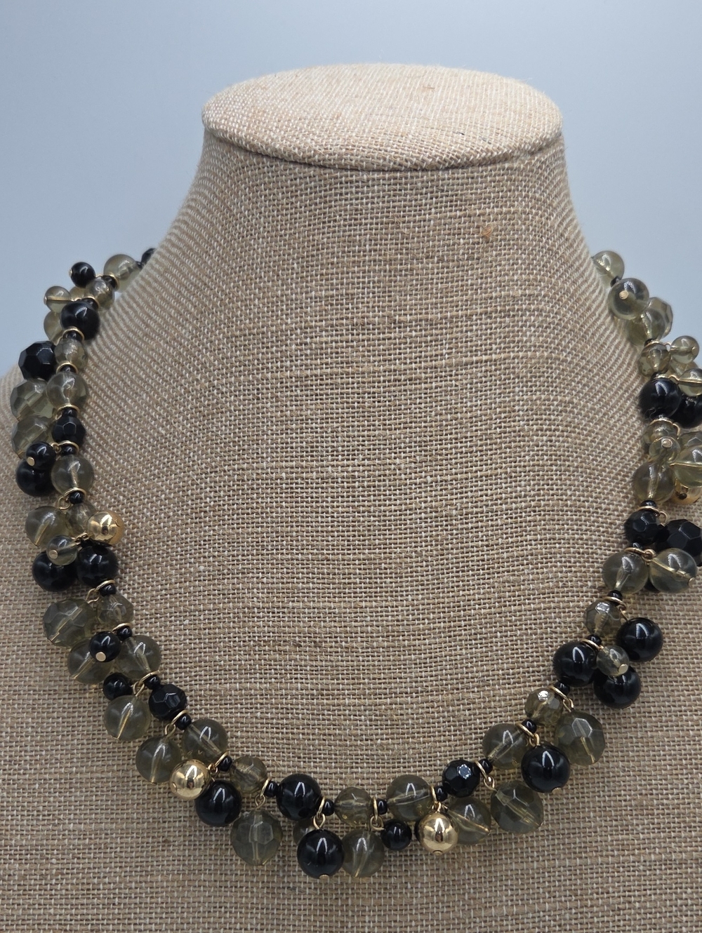 kate spade Black and Champagne Multi-Bead Necklace